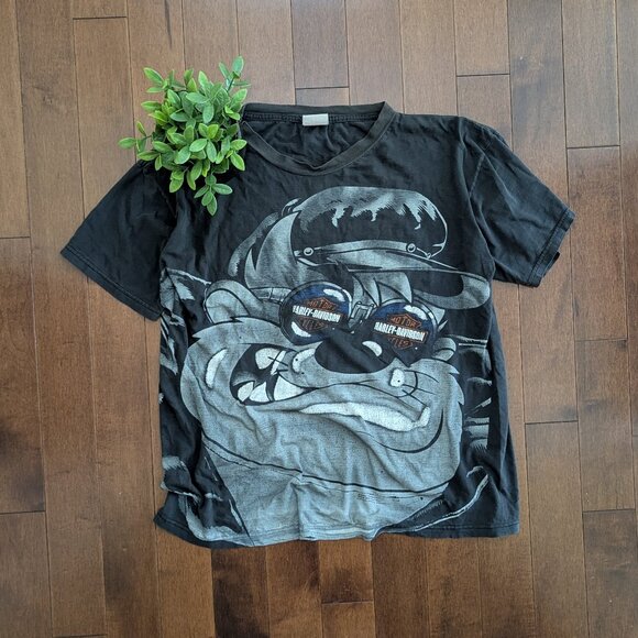 TAZ LOONEY TUNES x HARLEY DAVIDSON VINTAGE GRAPHIC TSHIRT - Picture 1 of 4